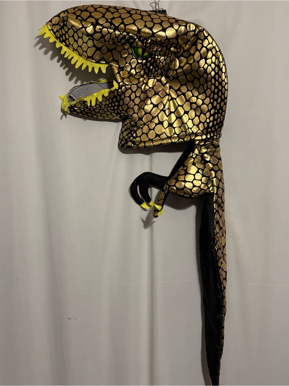 T-Rex Gold and Black Snake Dinosaur Head Costume